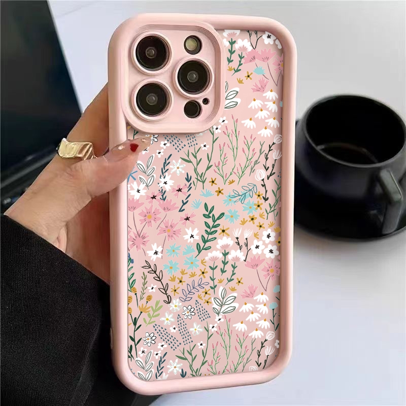 Receipt Printer Thermal - Coque iPhone rose à motif floral